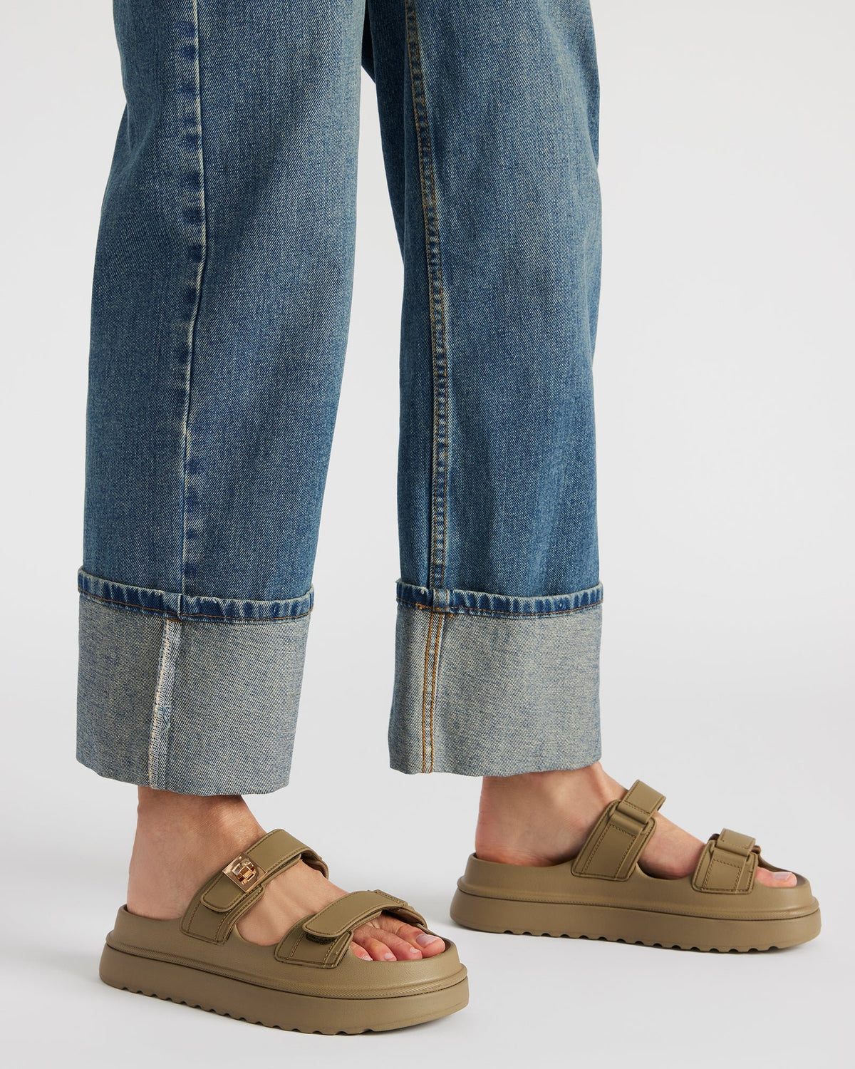 BIGSCHMONA JELLY Olive Women's Platform Slide Sandal - Steve Madden