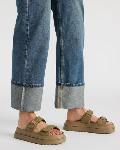 BIGSCHMONA JELLY Olive Women's Platform Slide Sandal - Steve Madden