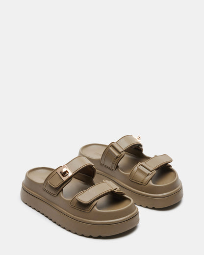 BIGSCHMONA JELLY Olive Women's Platform Slide Sandal - Steve Madden