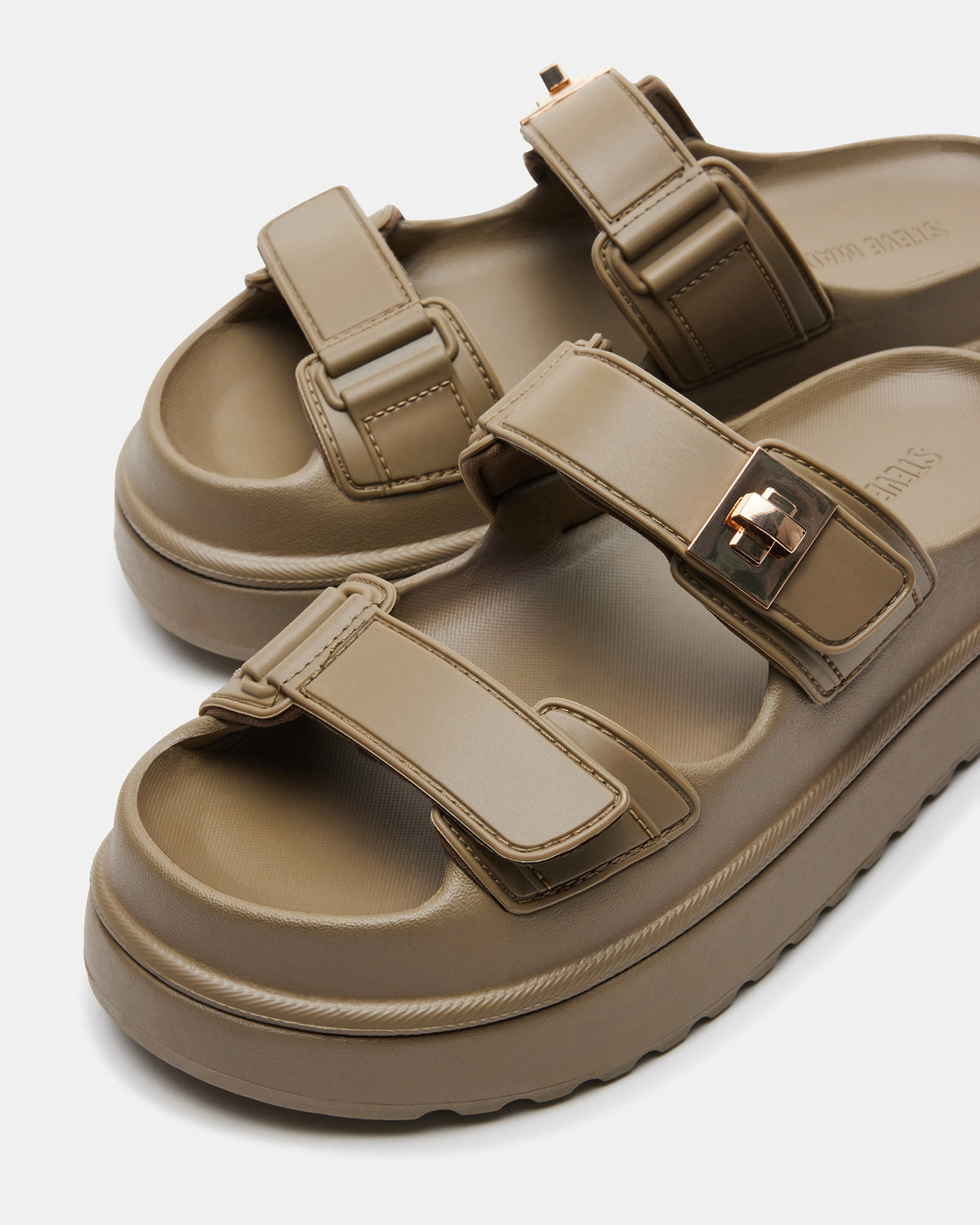 BIGSCHMONA JELLY Olive Women's Platform Slide Sandal - Steve Madden