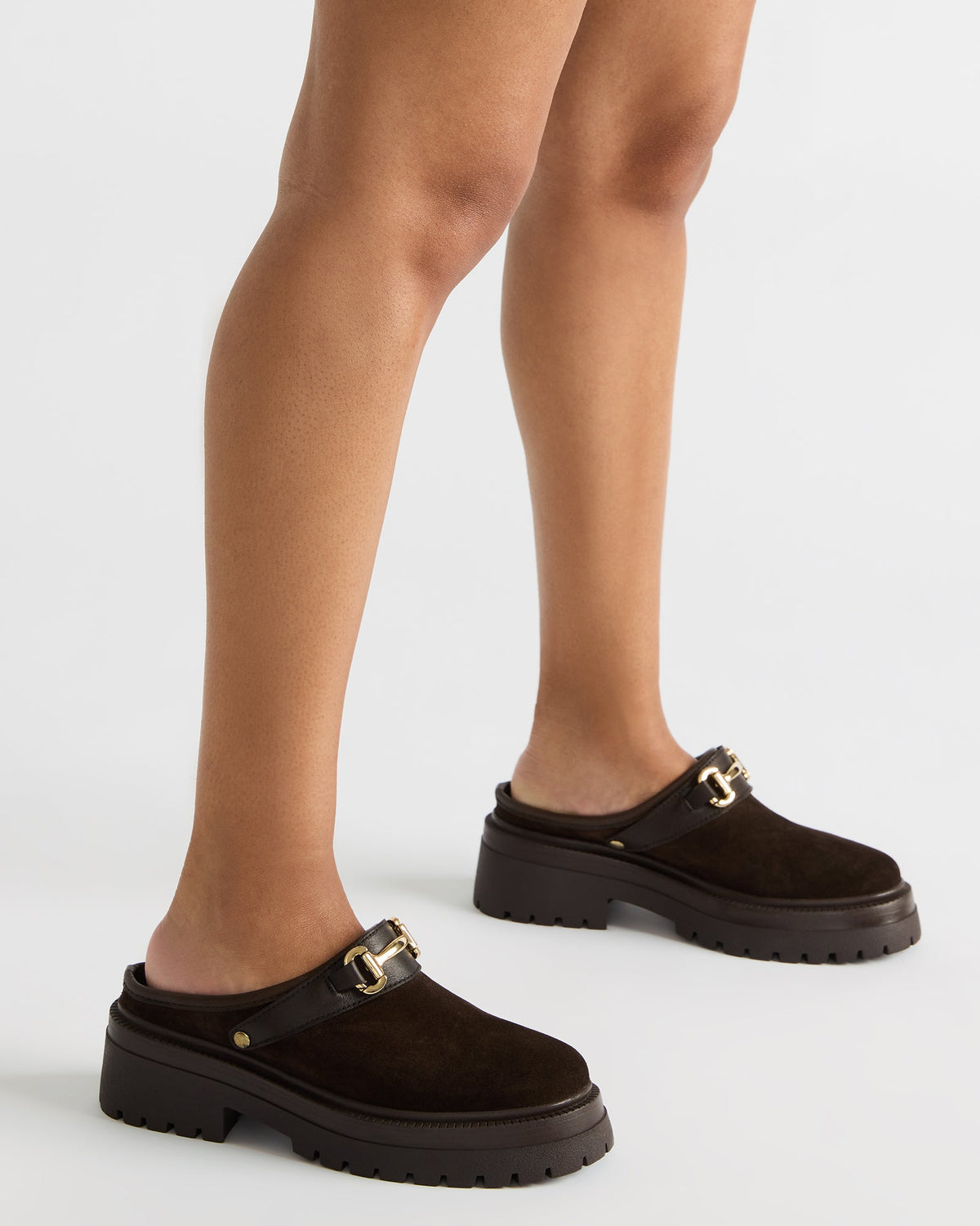 ERBA Brown Suede Platform Lug Slingback Clog Women's Flat - Steve Madden