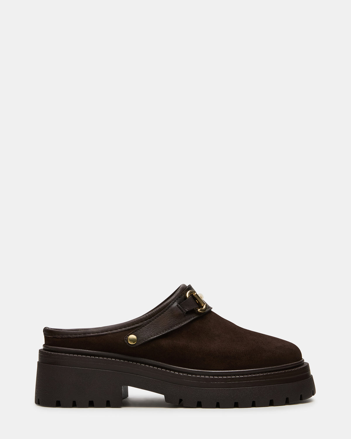 ERBA Brown Suede Platform Lug Slingback Clog Women's Flat - Steve Madden
