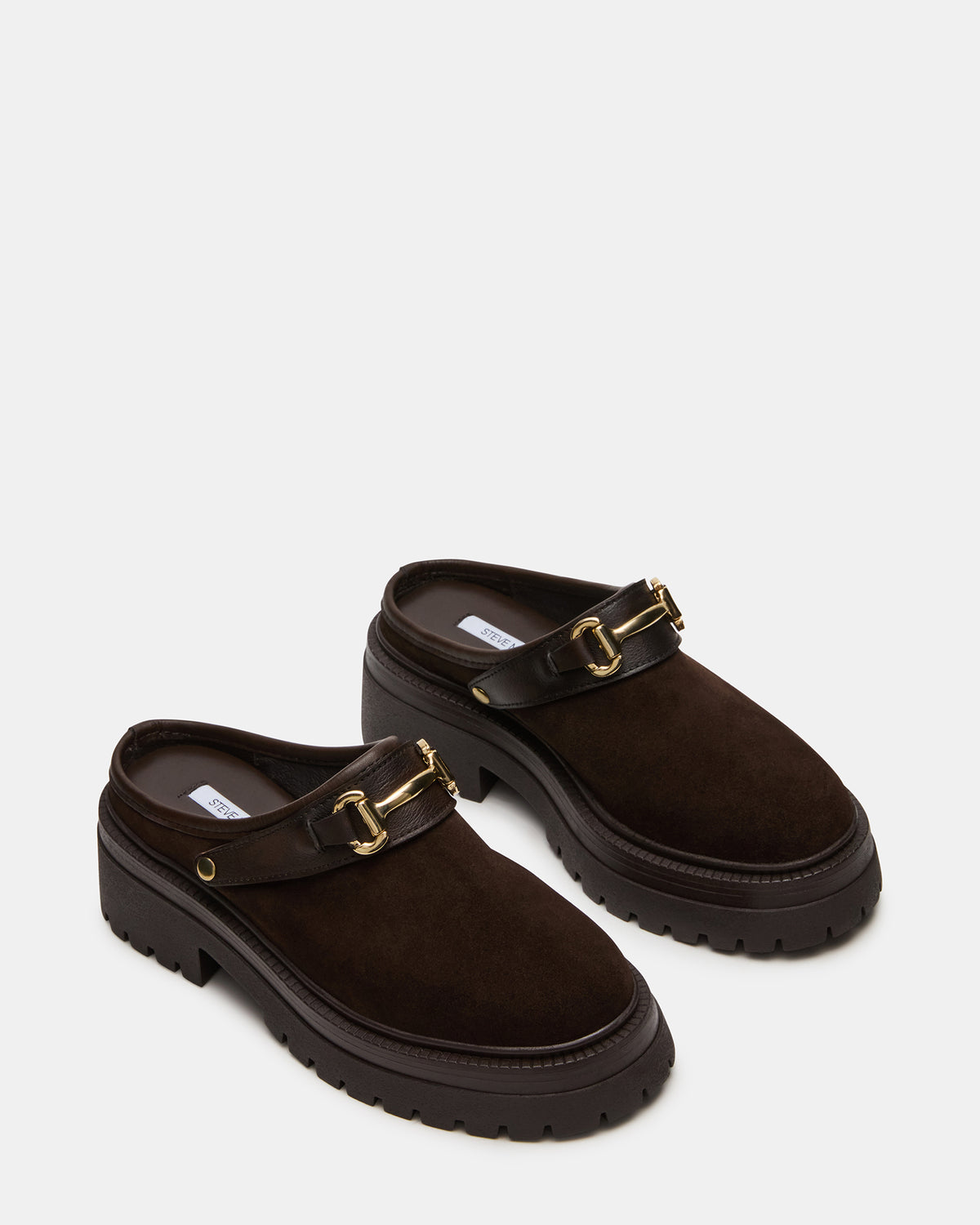 ERBA Brown Suede Platform Lug Slingback Clog Women's Flat - Steve Madden