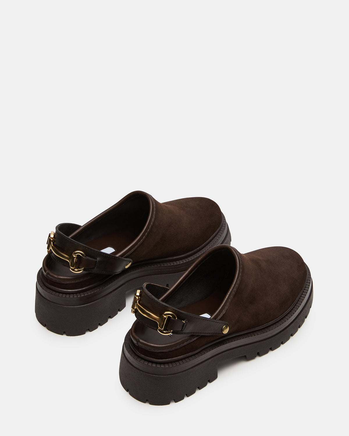 ERBA Brown Suede Platform Lug Slingback Clog Women's Flat - Steve Madden