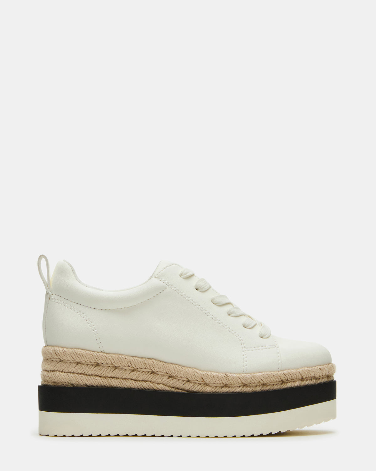 STRECKER White Platform Women's Low-Top Lace-Up Sneaker - Steve Madden