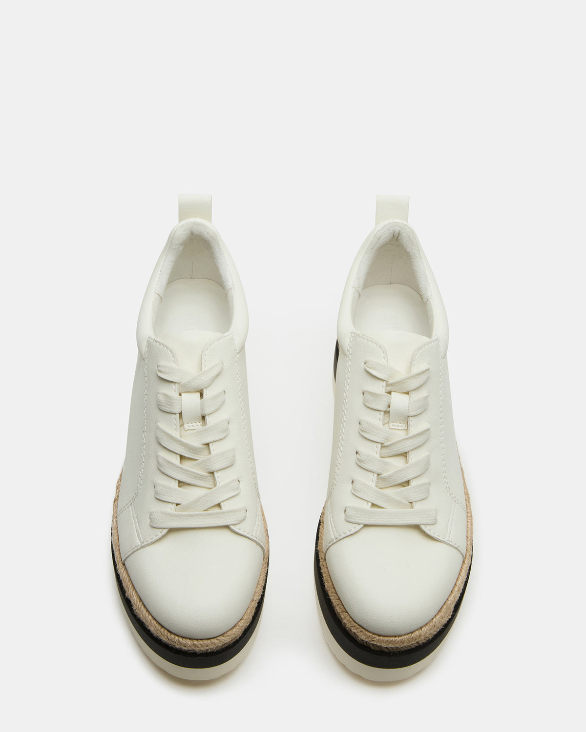 STRECKER White Platform Women's Low-Top Lace-Up Sneaker - Steve Madden