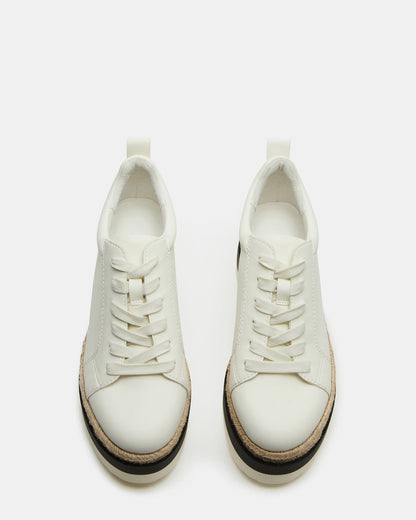 STRECKER White Platform Women's Low-Top Lace-Up Sneaker - Steve Madden