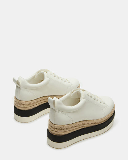 STRECKER White Platform Women's Low-Top Lace-Up Sneaker - Steve Madden