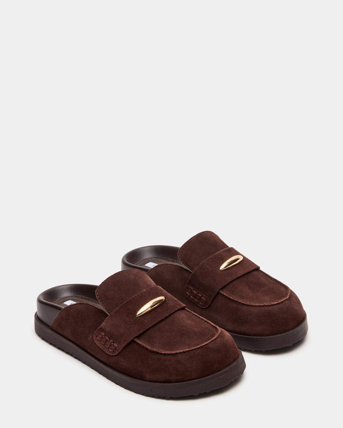 TOBIN Brown Suede Slip-On Mule Women's Flat - Steve Madden