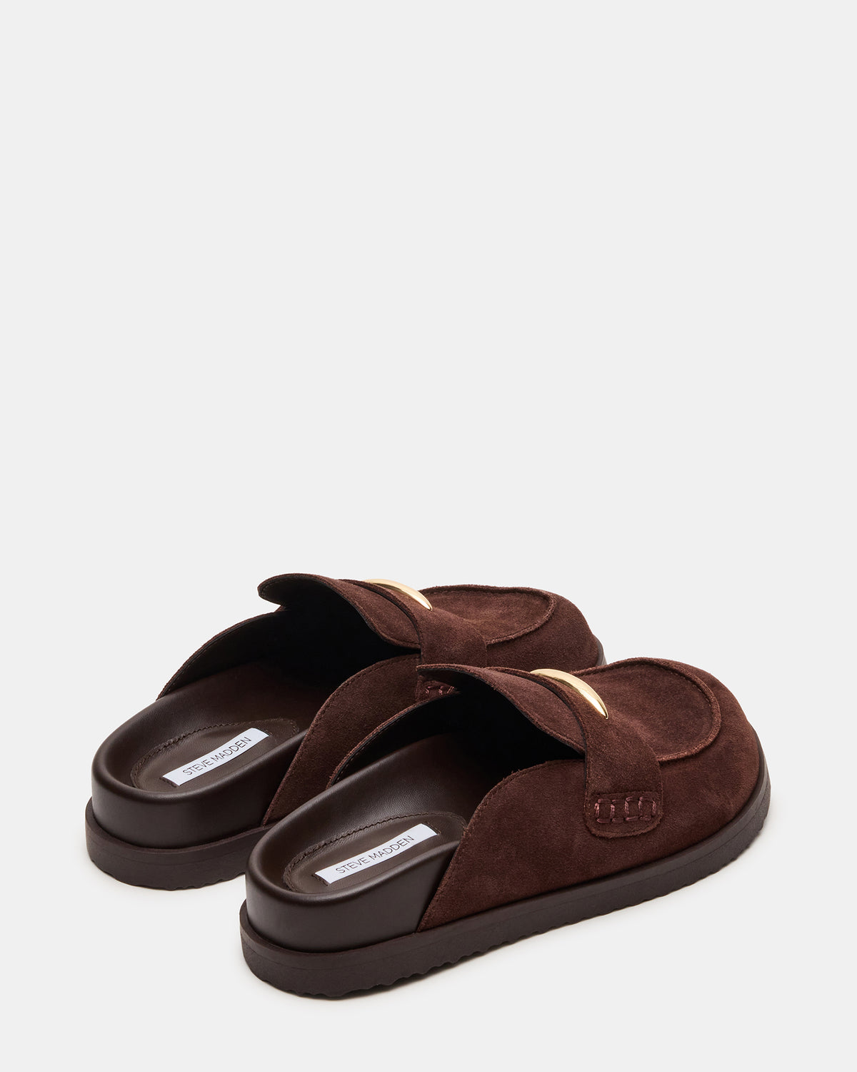 TOBIN Brown Suede Slip-On Mule Women's Flat - Steve Madden