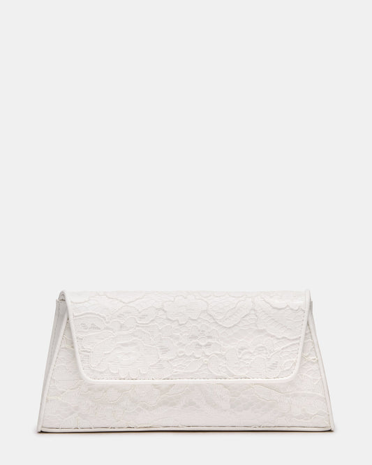 AVANT Bag White Lace French Binding Trapezoid Crossbody Clutch Handbag - Steve Madden