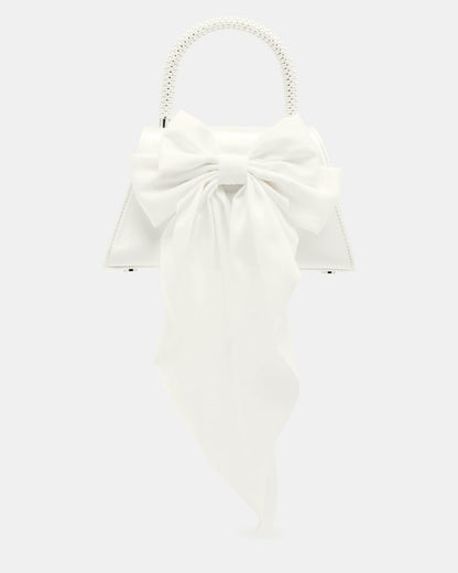 COSETTE Bag White Satin Beaded Top-Handle Mini Handbag - Steve Madden