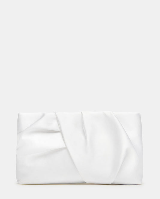 LILIA Bag White Elongated Pleated Crossbody Clutch Handbag - Steve Madden