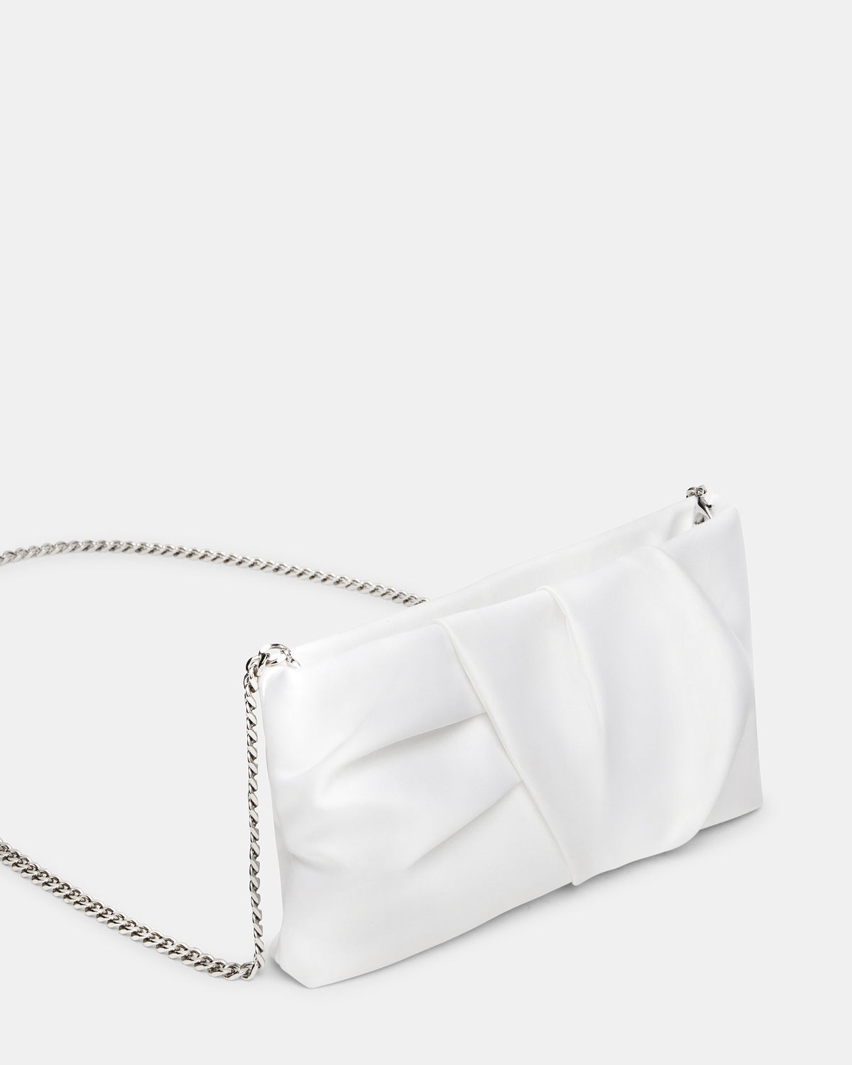 LILIA Bag White Elongated Pleated Crossbody Clutch Handbag - Steve Madden