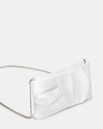 LILIA Bag White Elongated Pleated Crossbody Clutch Handbag - Steve Madden