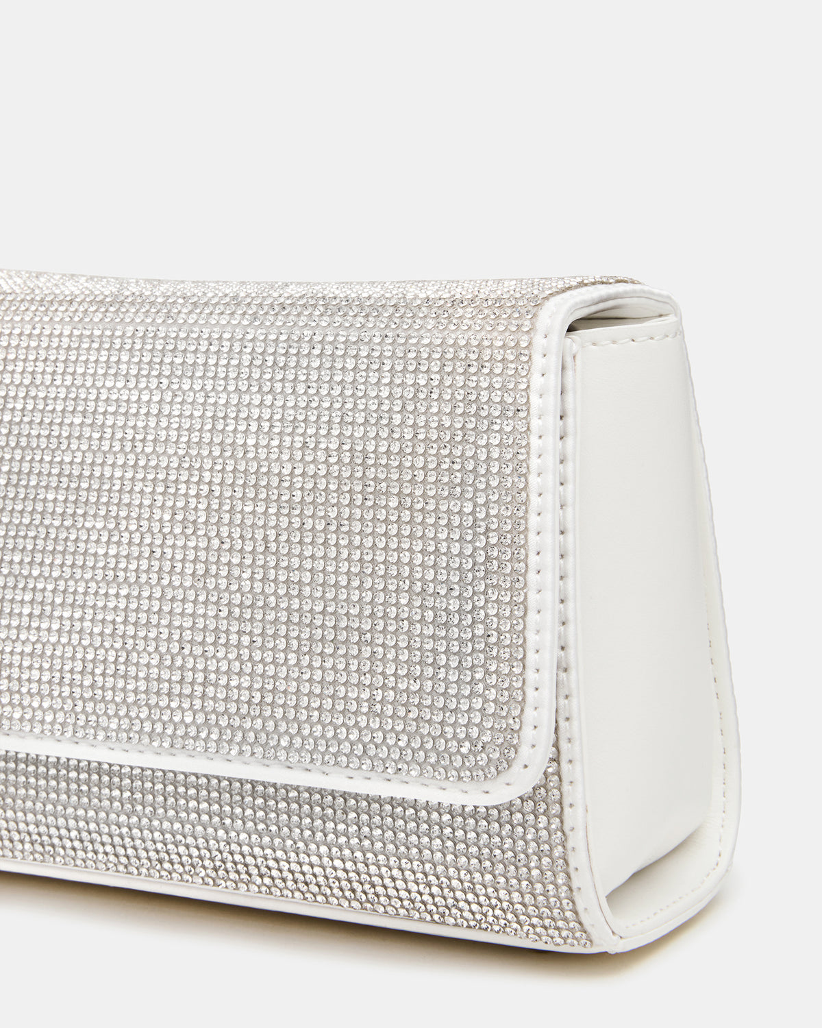 EVELINA Bag Rhinestones Angular Rhinestone Embellished Crossbody Mini Clutch Handbag - Steve Madden