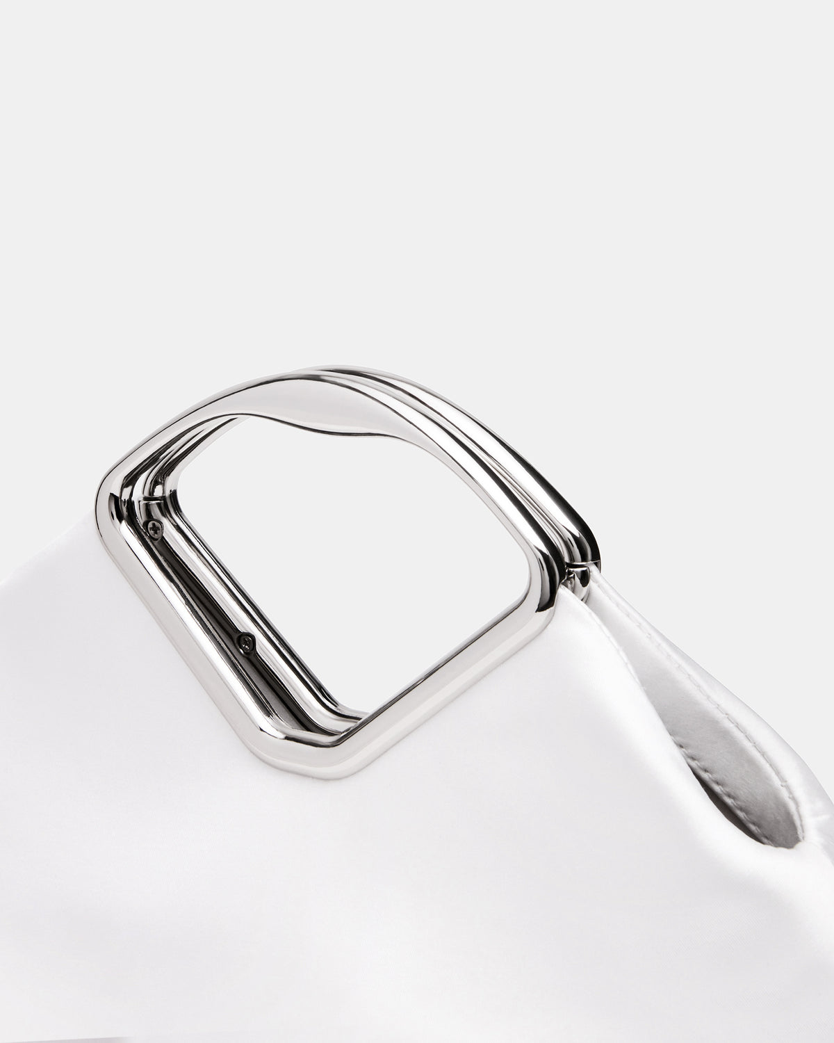 BARBARA Bag White Soft Satin Metal Bracelet Crossbody Clutch Handbag - Steve Madden