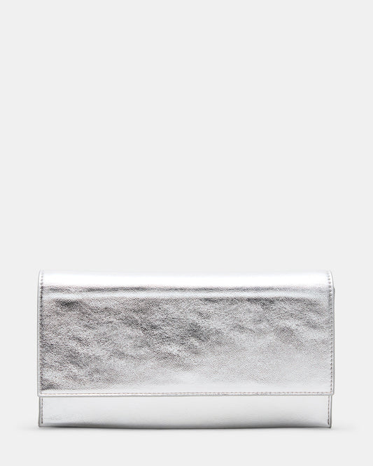 JULIANA Bag Silver Women's Crossbody Clutch Handbag - Steve Madden