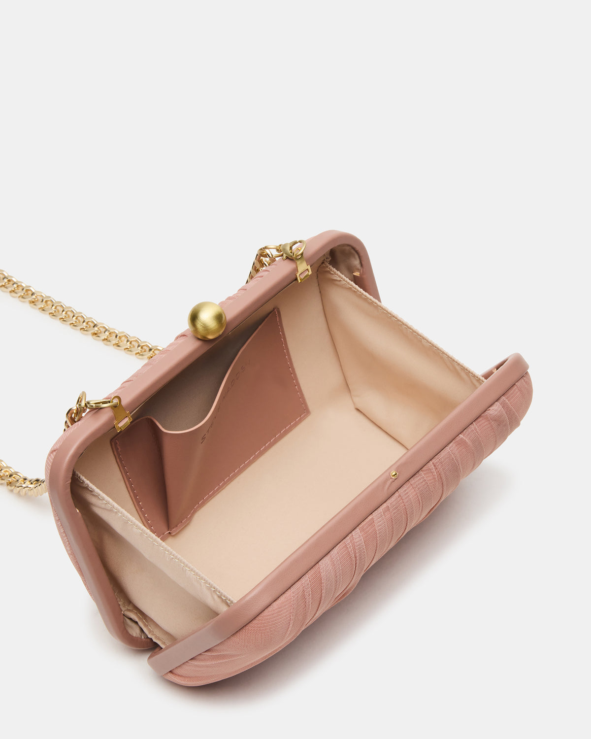 ELEGANT Bag Mocha Soft Frame Metal Mesh Crossbody Clutch Handbag - Steve Madden
