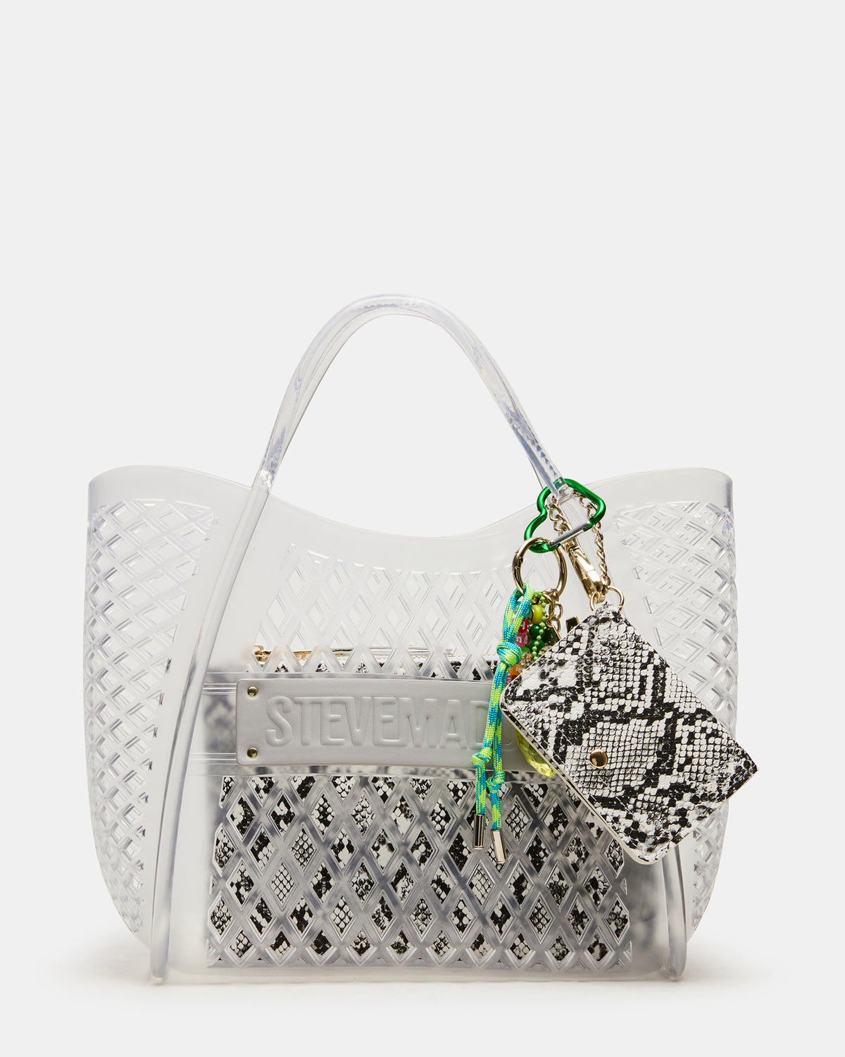 SUMMER Bag Clear Caged Jelly Top-Handle Tote Handbag - Steve Madden