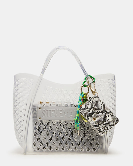 SUMMER Bag Clear Caged Jelly Top-Handle Tote Handbag - Steve Madden