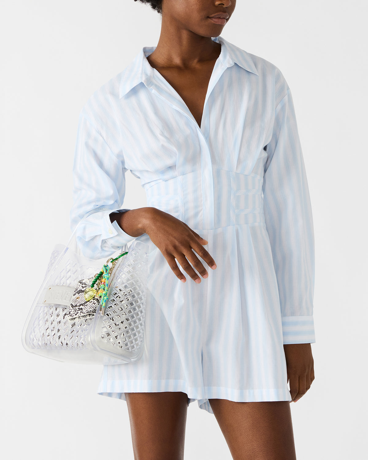 SUMMER Bag Clear Caged Jelly Top-Handle Tote Handbag - Steve Madden