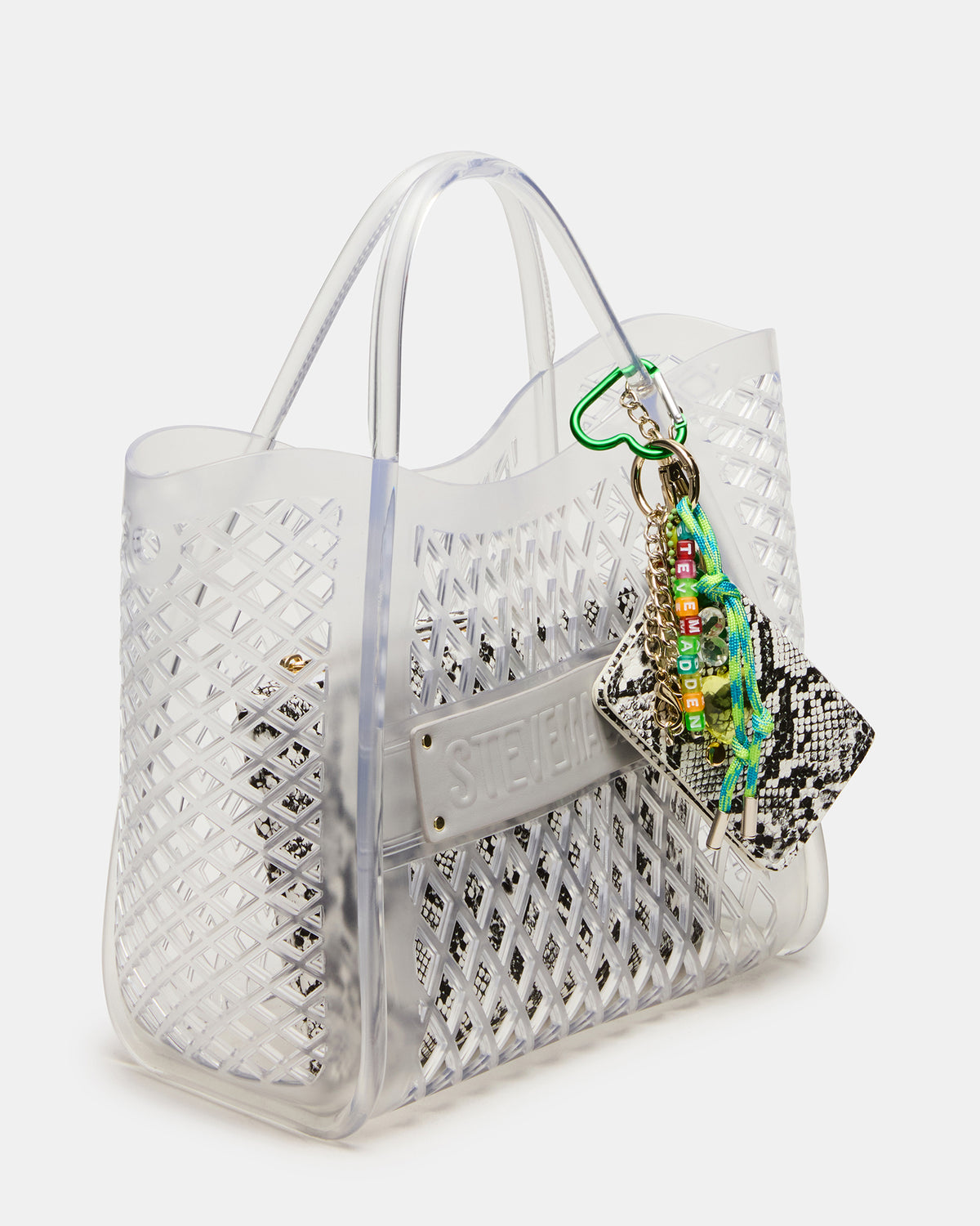 SUMMER Bag Clear Caged Jelly Top-Handle Tote Handbag - Steve Madden