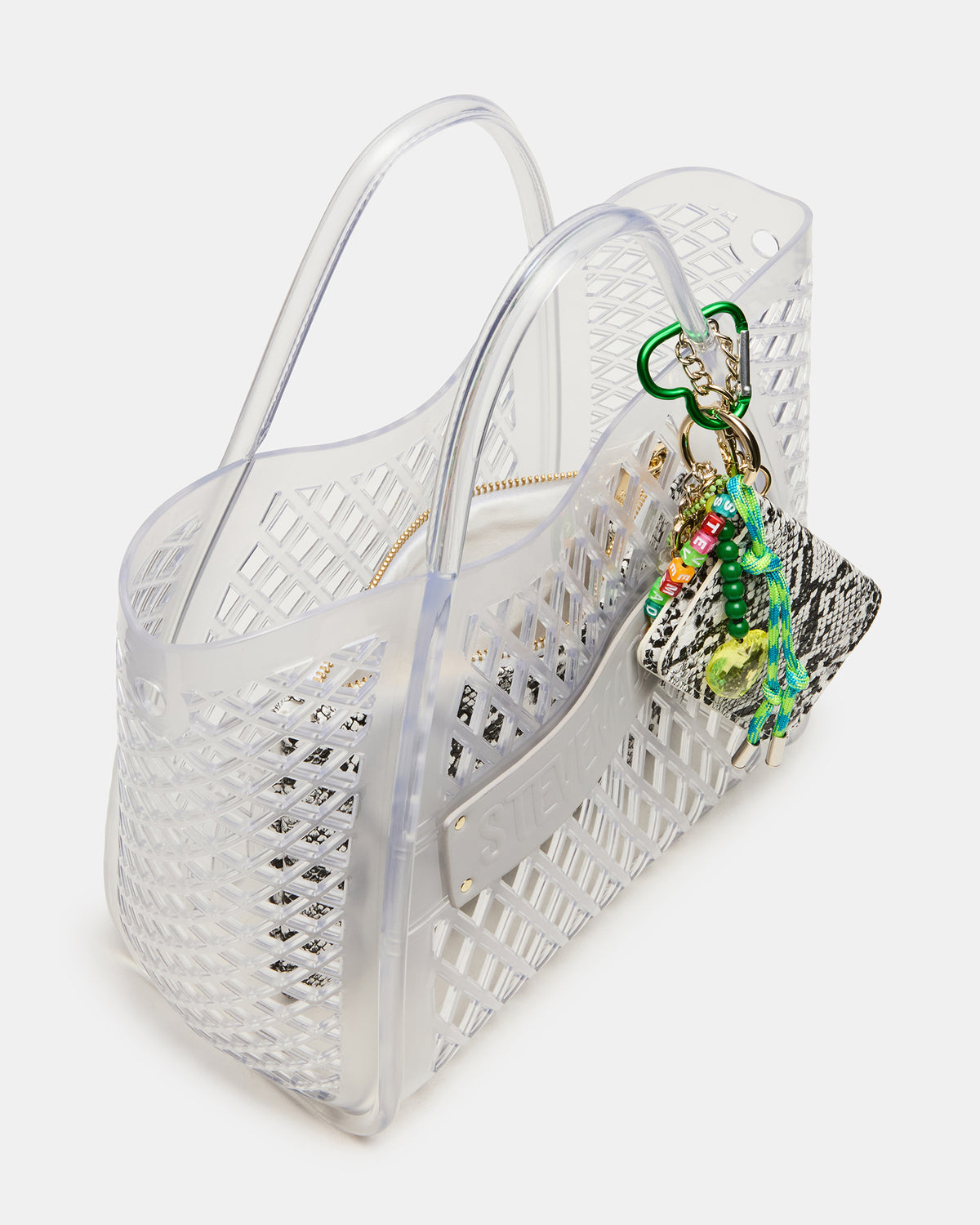 SUMMER Bag Clear Caged Jelly Top-Handle Tote Handbag - Steve Madden