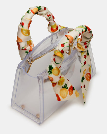 PEACH Jelly Bag Clear Mini Crossbody Top-Handle Handbag - Steve Madden