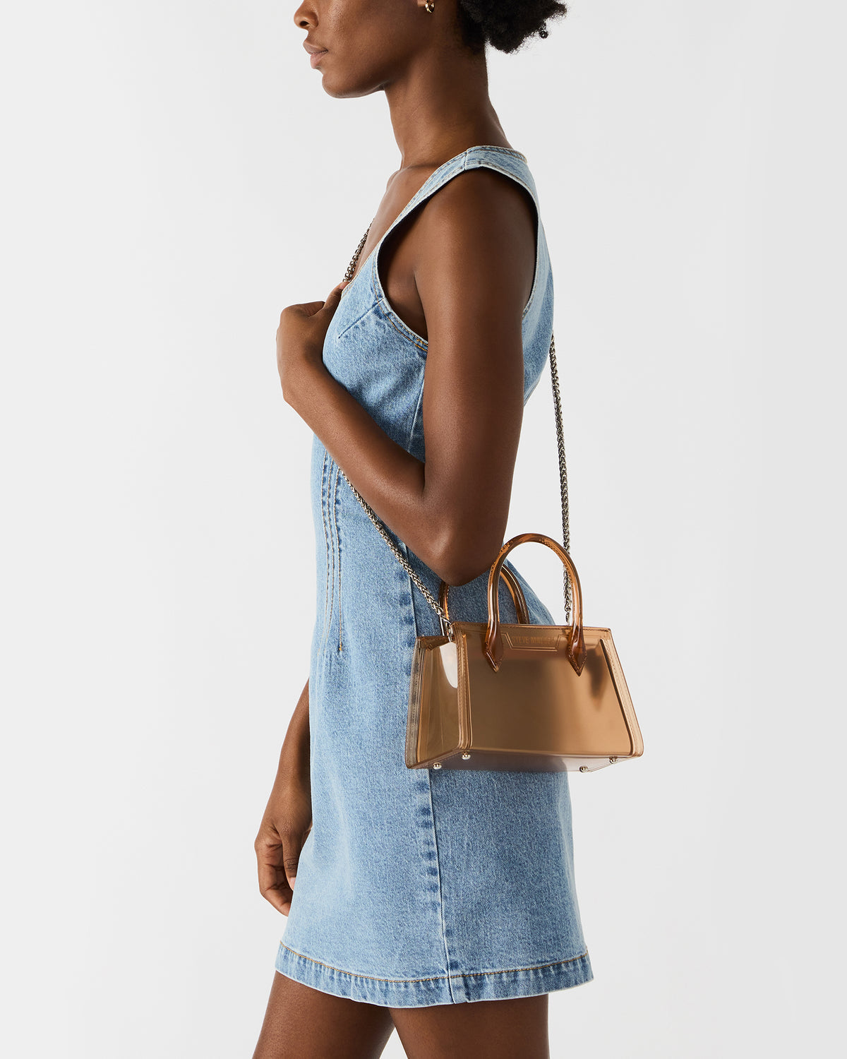 PEACH Jelly Bag Clear Mini Crossbody Top-Handle Handbag - Steve Madden