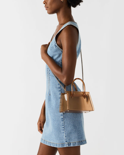 PEACH Jelly Bag Clear Mini Crossbody Top-Handle Handbag - Steve Madden