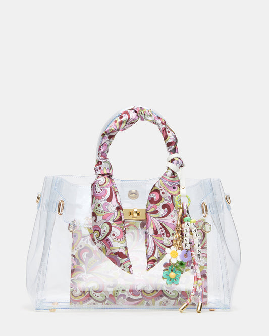 GUMMY Bag Clear Top-Handle Turn-Lock Tote Handbag - Steve Madden