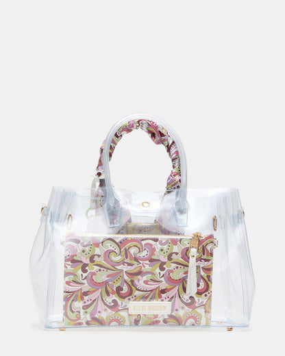 GUMMY Bag Clear Top-Handle Turn-Lock Tote Handbag - Steve Madden