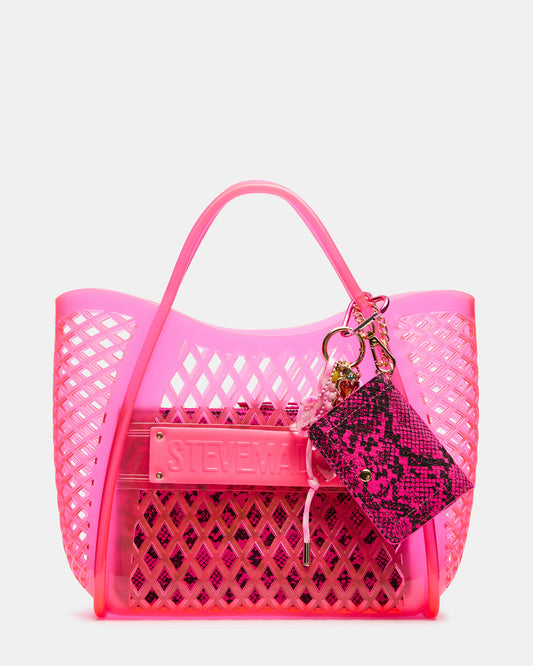 SUMMER Bag Pink Caged Jelly Top-Handle Tote Handbag - Steve Madden