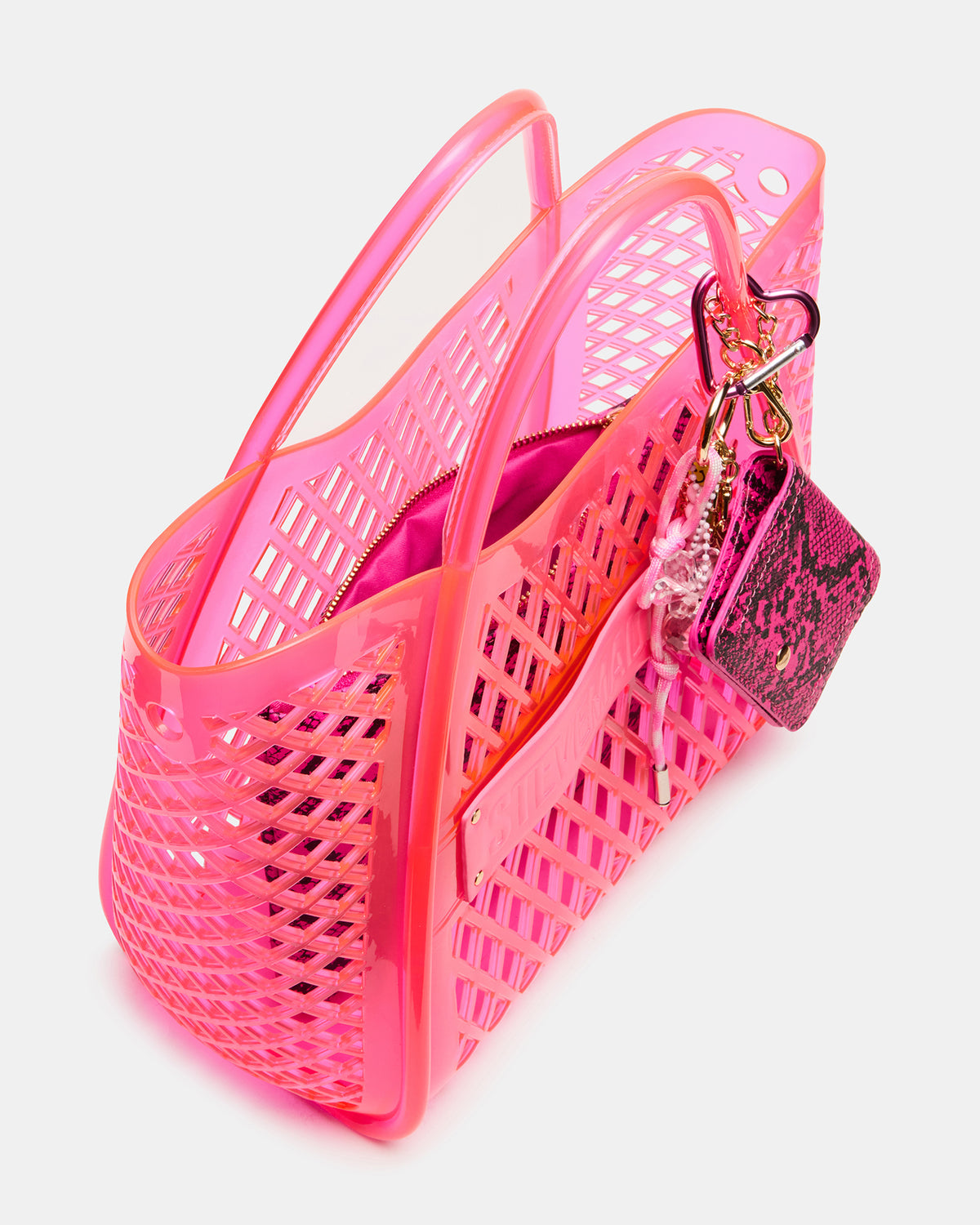 SUMMER Bag Pink Caged Jelly Top-Handle Tote Handbag - Steve Madden