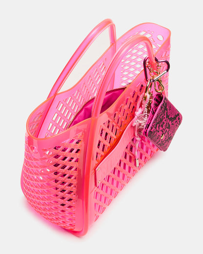 SUMMER Bag Pink Caged Jelly Top-Handle Tote Handbag - Steve Madden