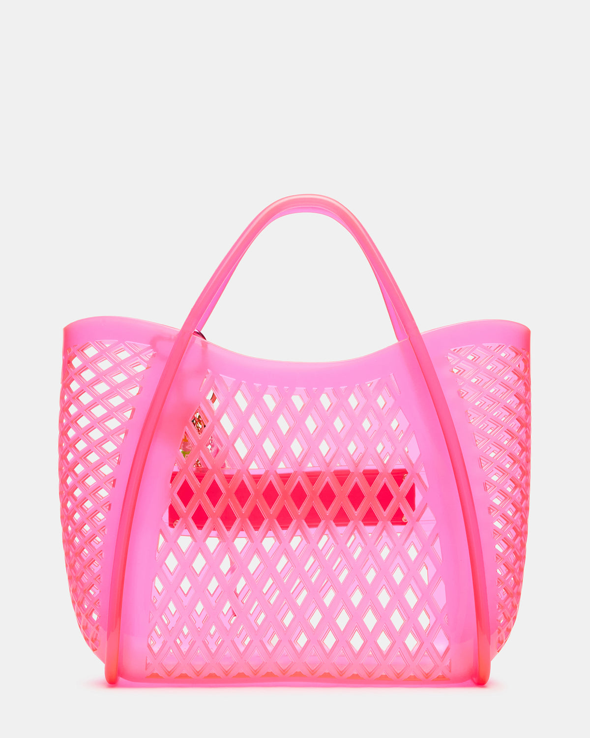 SUMMER Bag Pink Caged Jelly Top-Handle Tote Handbag - Steve Madden