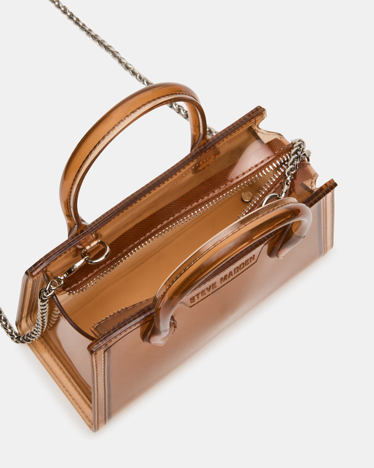 PEACH Jelly Bag Tan Mini Crossbody Top-Handle Handbag - Steve Madden