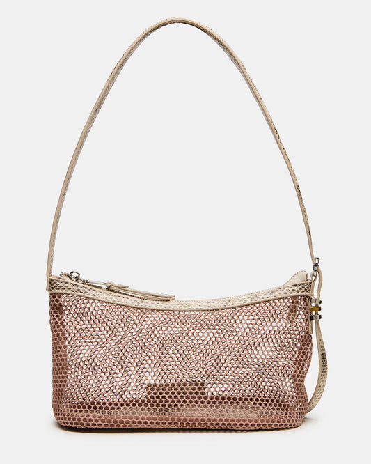 VIXEN Bag Blush Shoulder Strap Mesh Structured Bottom Women's Handbag - Steve Madden