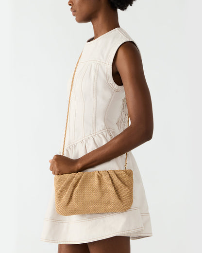 PALOMAA Bag Natural Straw Clutch Crossbody Handbag - Steve Madden