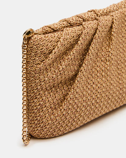 PALOMAA Bag Natural Straw Clutch Crossbody Handbag - Steve Madden