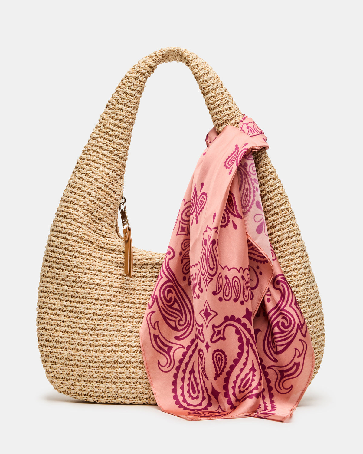 DAENA Bag Natural Crescent Shaped Straw Shoulder Bag - Steve Madden