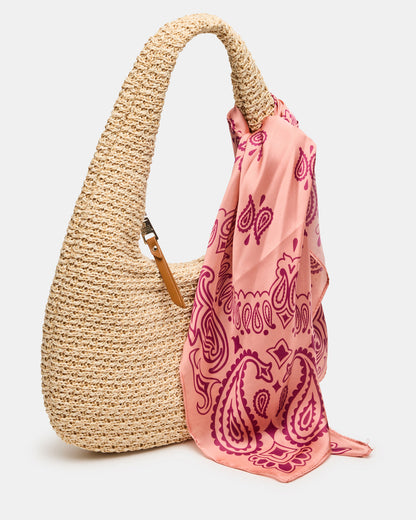 DAENA Bag Natural Crescent Shaped Straw Shoulder Bag - Steve Madden