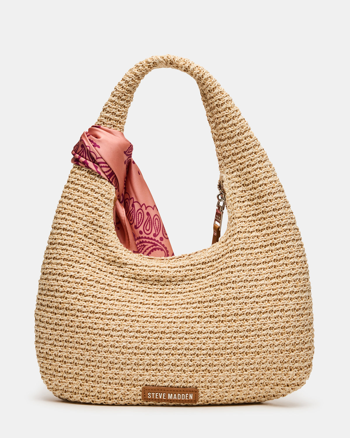 DAENA Bag Natural Crescent Shaped Straw Shoulder Bag - Steve Madden