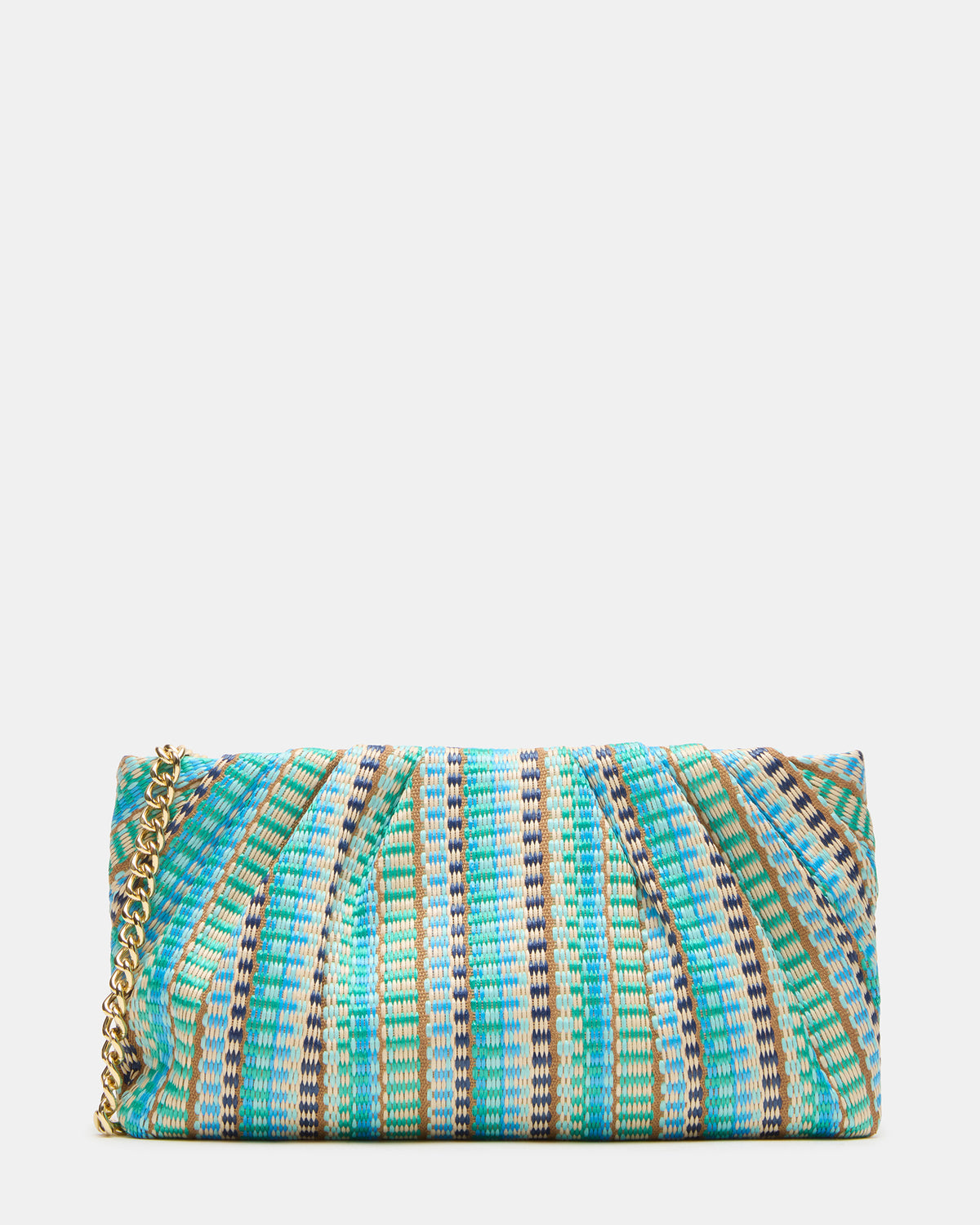 PALOMAA Bag Blue/Multi Straw Clutch Crossbody Handbag - Steve Madden