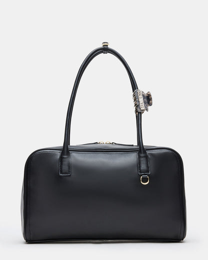CANDICE Bag Black Shoulder Strap Box Satchel Handbag - Steve Madden