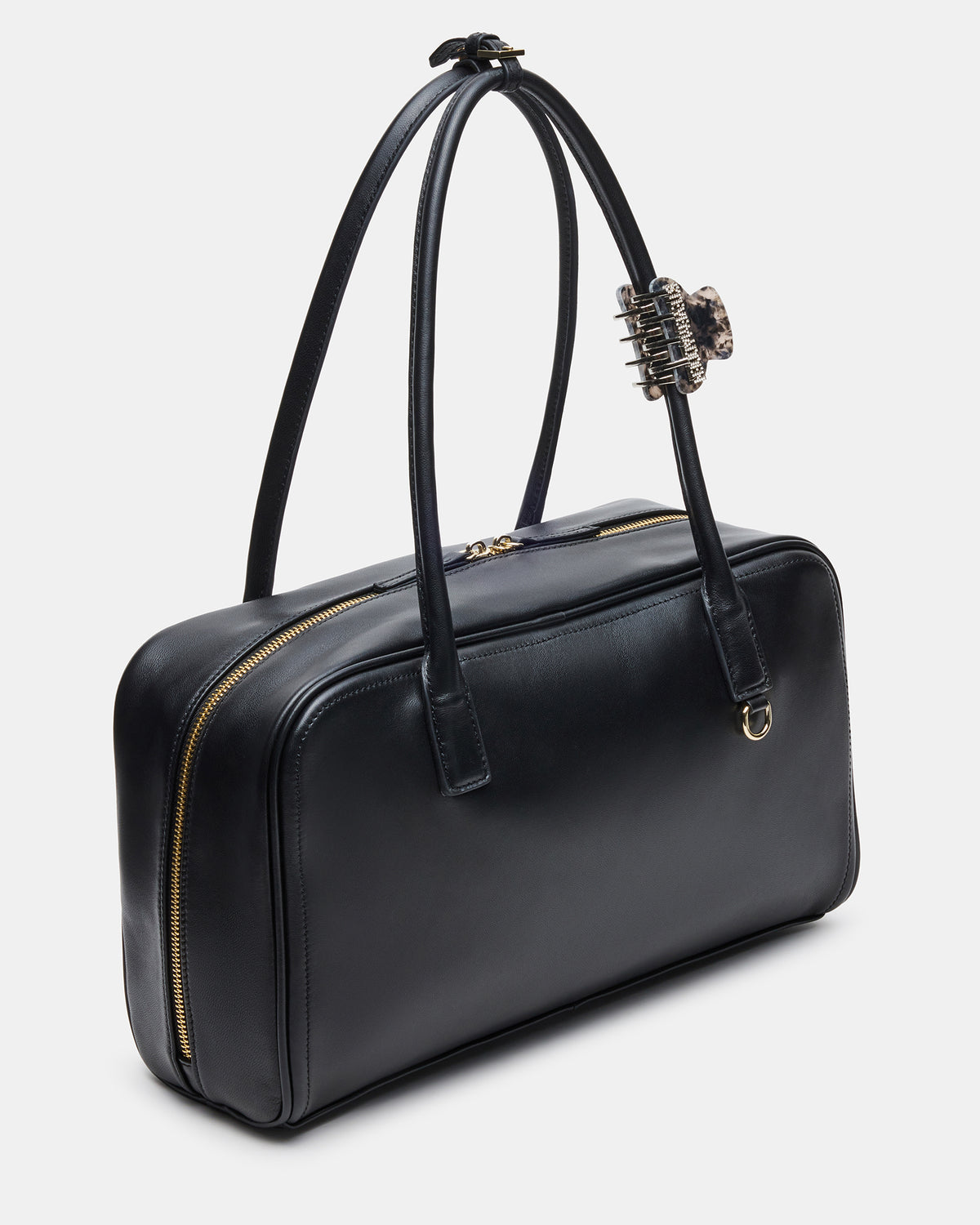 CANDICE Bag Black Shoulder Strap Box Satchel Handbag - Steve Madden