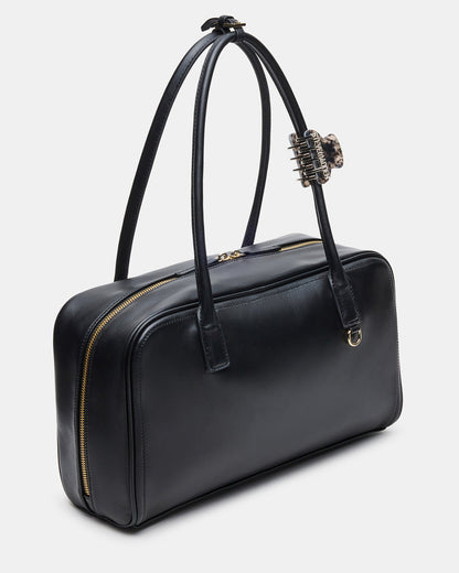 CANDICE Bag Black Shoulder Strap Box Satchel Handbag - Steve Madden