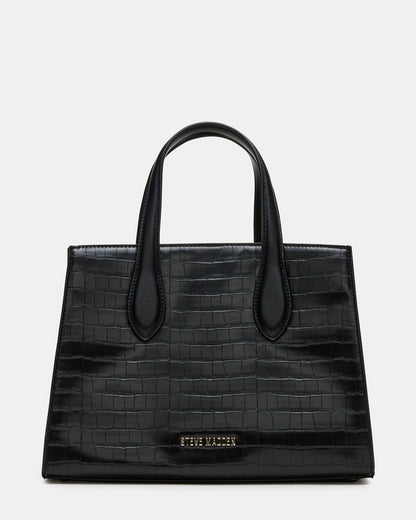 CALLEB Bag Black Crocodile Structured Tote Crossbody Handbag - Steve Madden