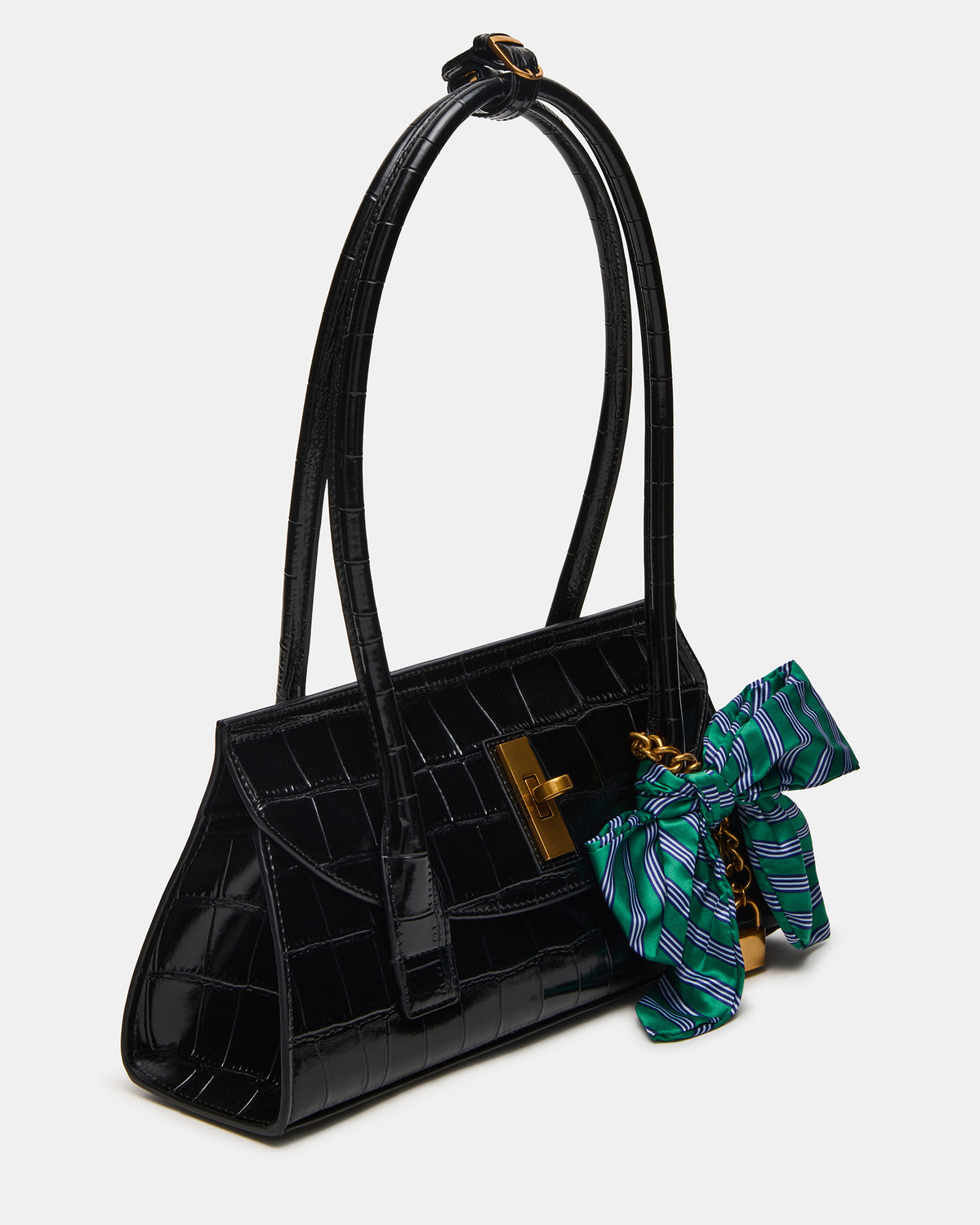 MILAN Bag Black Elongated Menswear-Inspired Shoulder Strap Handbag - Steve Madden